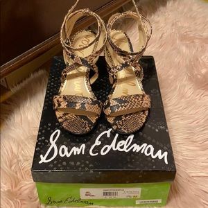 Sam Edelman dusty rose pink snake strappy sandal